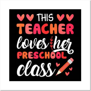 This Teacher Loves Her Preschool Pencil Teaching Posters and Art